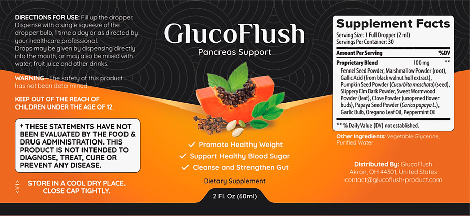 GlucoFlush Lebel